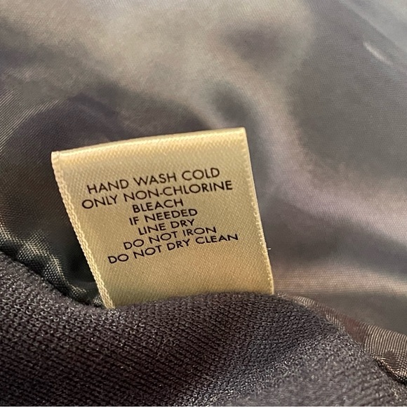 Christopher & Banks | Navy Zip-Up Faux Leather Floral Embroidered Jacket | PXL - Picture 13 of 13